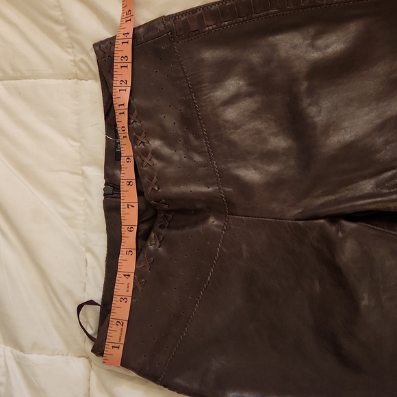 Genuine Leather brown pants size 2 - Picture 8 of 9